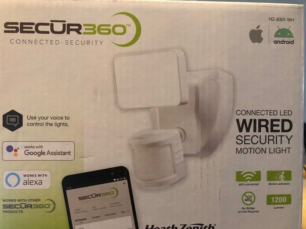 Security Flood Light by SECUR360 1200 Lumens LED Motion Sensor Wi-Fi Connected